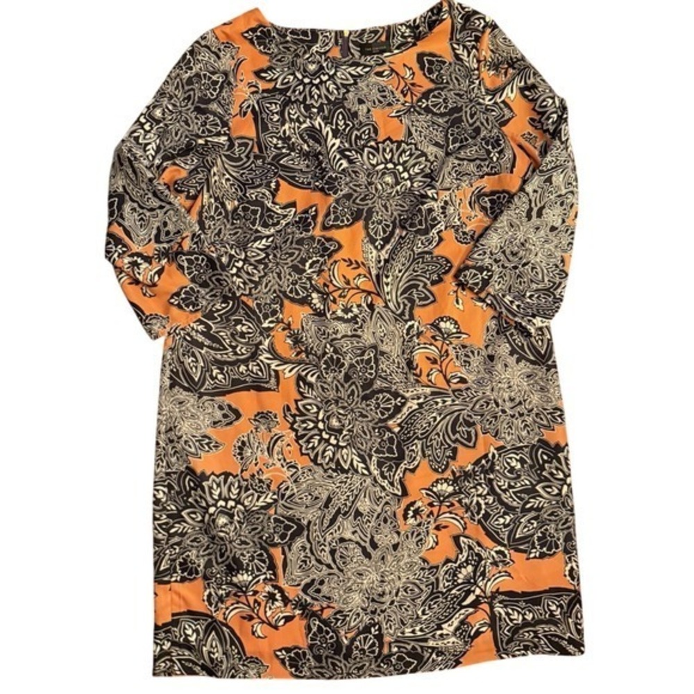 The Limited Women's Shift Dress Size L‎ Orange/Navy Floral Print